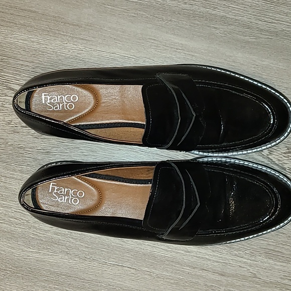 🖤 Franco Sarto Bazel Platform Lug Sole‎ Loafers Size 13 Euc - Picture 5 of 14